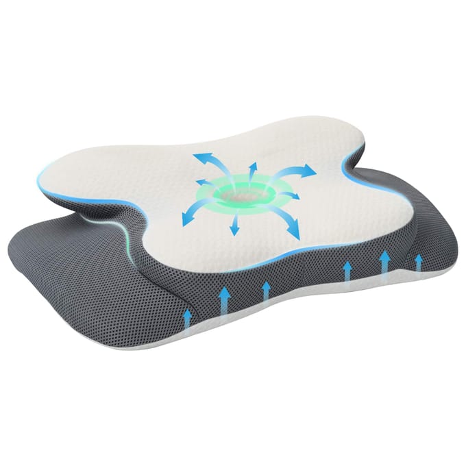 vidaXL - Nek - kussen - Wit - Traagschuim - 58 - x - 37,5 - x - 12 - cm