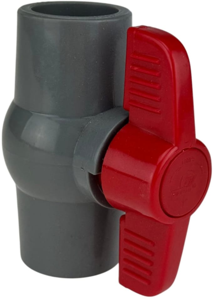 Kogelafsluiter/kogelkraan PVC 32 mm grijs (Sani-Reducer)