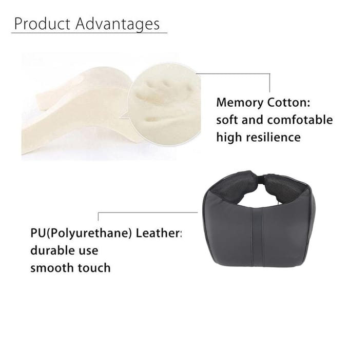 Auto Auto Nekkussen PU Leer Memory Foam Kussens Neksteun Stoel Hoofdsteun Kussen Pad zwart