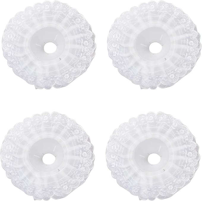 Boeket Kraag Decoratie - Bloem Accessoires - Bruiloft Versieren - Kant Rand Design - 4 Stuks - Wit