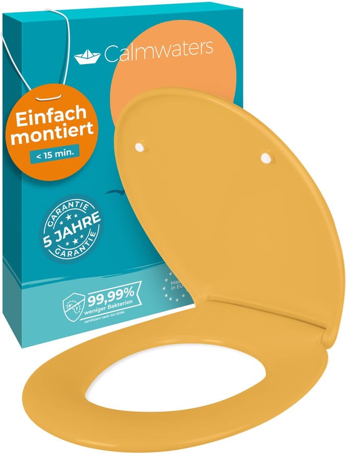 Calmwaters Original - WC-bril - Curry Geel - Duroplast - Softclose - Afneembaar