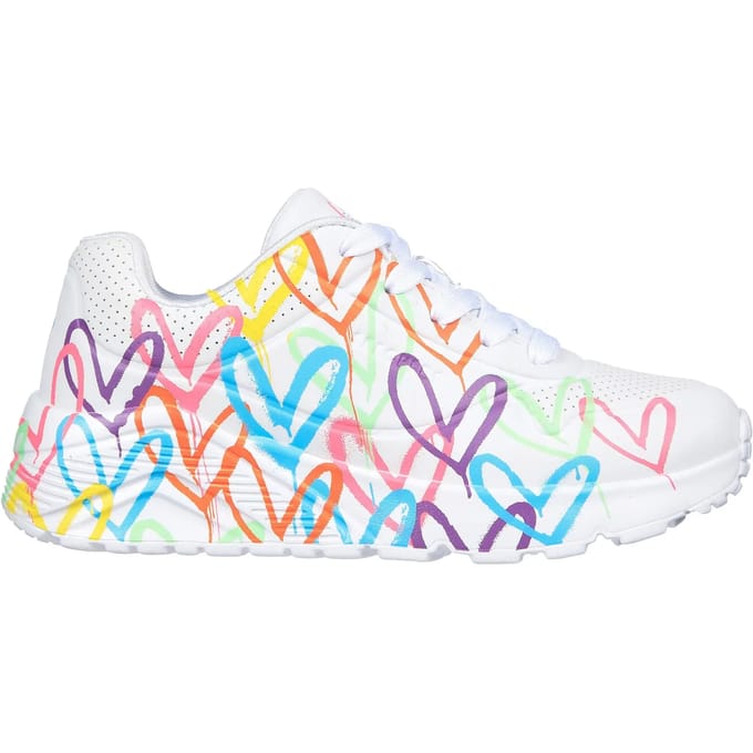 Skechers Uno Lite - Spread The Love Meisjes Sneakers - Wit/Mutlicolour