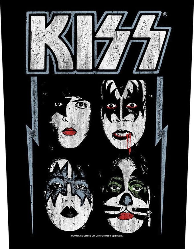 Kiss - Faces Rugpatch - Zwart