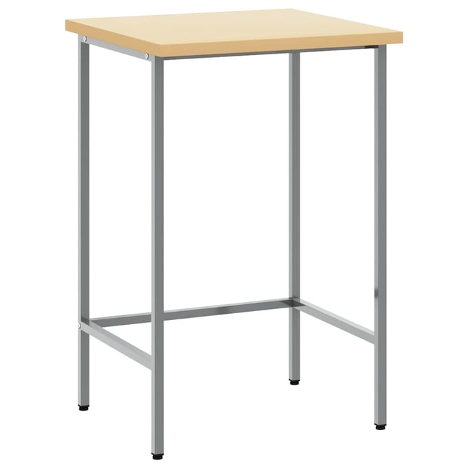 vidaXL - Hoektafel - Grijs - 55 - x - 55 - x - 85 - cm - Staal - en - Gengineerd - Hout