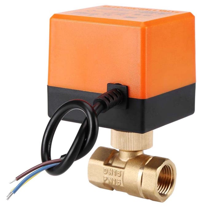 AC 220V messing elektrische gemotoriseerde kogelkraan 2-weg 3?Draad 1.6Mpa Draad DN15 DN15