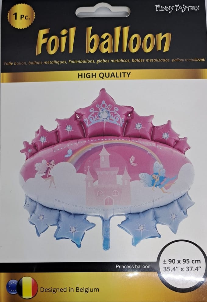 Follieballon prinses (90 x 95 cm) leeg