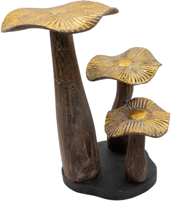 Large Golden Mushroom Art - 32cm - Natural