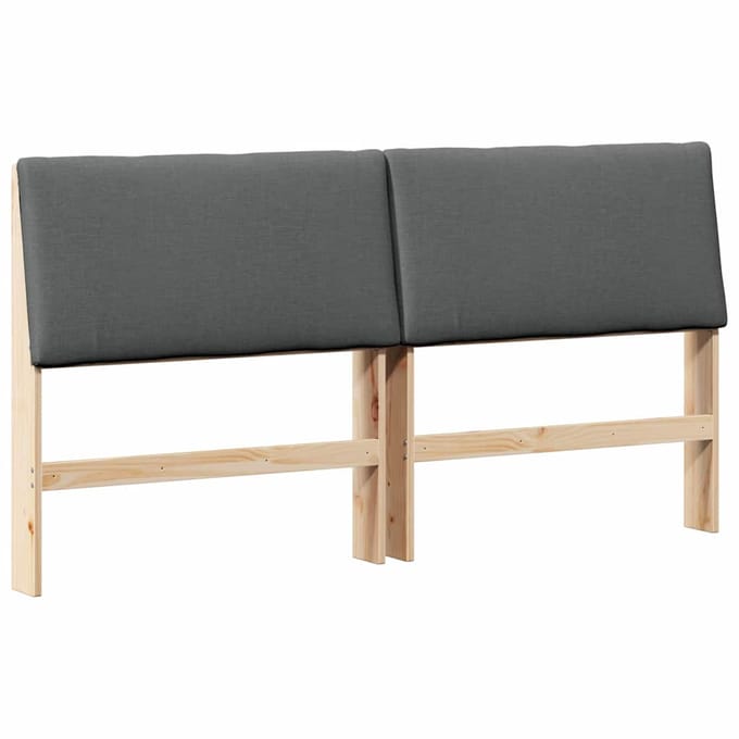 vidaXL Gestoffeerd hoofdbord Donkergrijs 200 cm Massief grenenhout