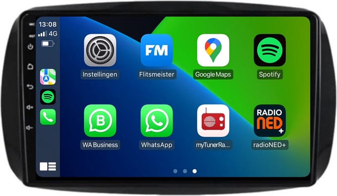 Carplay autoradio voor Smart Fortwo Forfour | 2015 t/m 2019 | Android 13 | Draadloos Apple Carplay & Android Auto | 2GB + 32GB | 8-Core processor | Davilon | 2025 model | 2015 2016 2017 2018 2019 | Bluetooth & Wifi