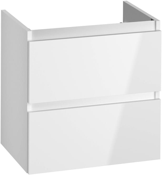 Saqu Gaia wastafelonderkast 60x39,5x60cm glans wit – witte greeplijst