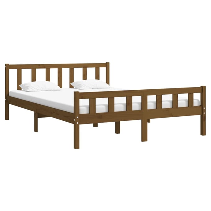 vidaXL - Bedframe - massief - hout - honingbruin - 120x200 - cm