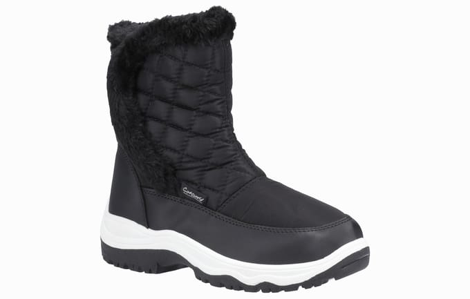 Cotswold Butterrow Textiel Dames Zwarte Winter Middelhoge Laarzen