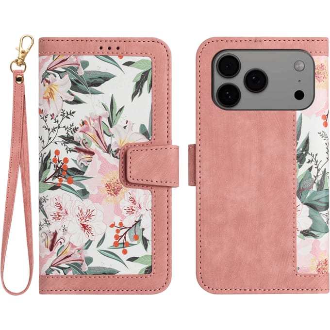 Mocaa Apple iPhone 17 Pro Max Floral Series Bookcase Roze