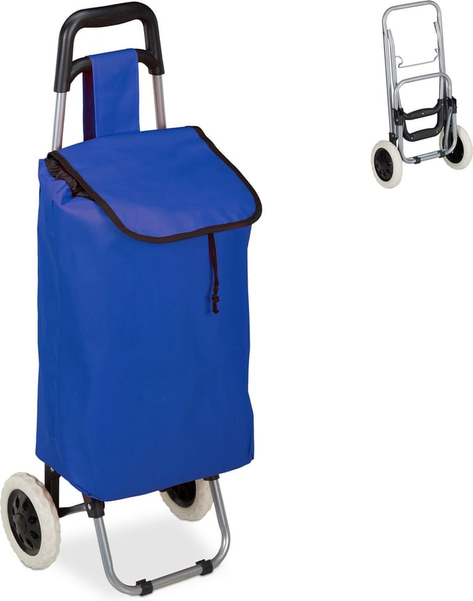 boodschappentrolley - 25 l - inklapbaar - tot 10 kg - donkerblauw