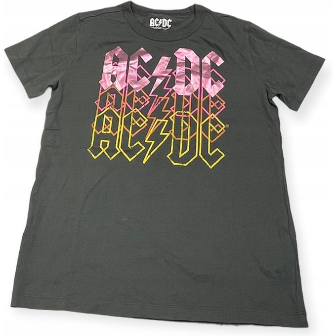 Koszulka T-shirt damski okrągły dekolt AC/DC S brown
