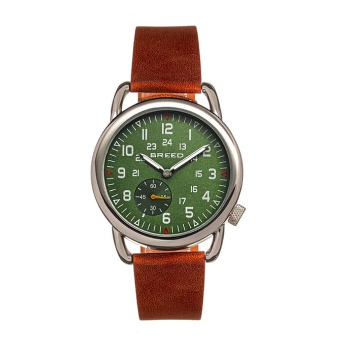 Breed Regulator lederen band horloge met tweede sub-wijzerplaat