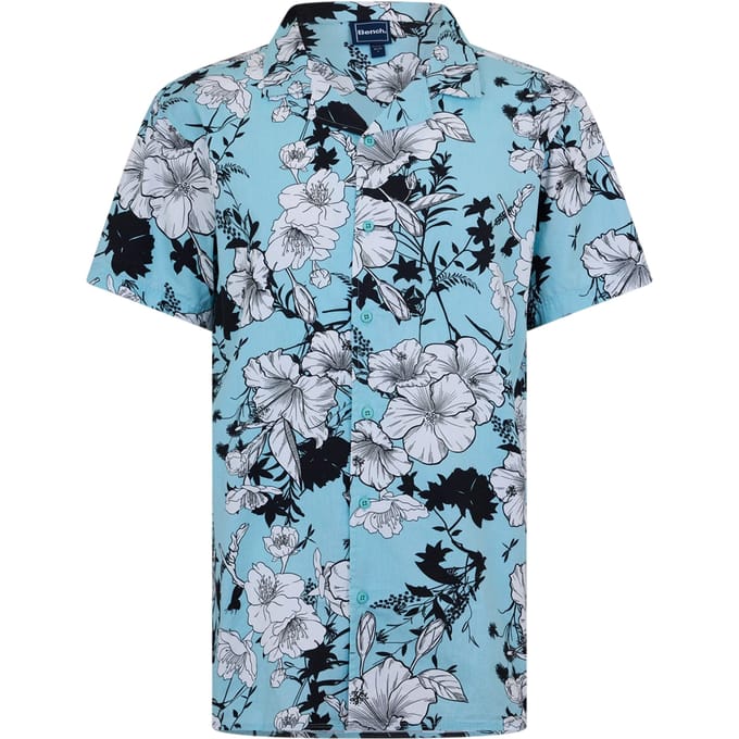 Bench Heren Gebloemd Relaxed Fit Overhemd (Sky)