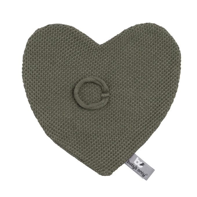 Baby's Only Gebreid speendoekje - Speenknuffel hartje Classic - Khaki