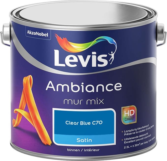 Levis - Ambiance Mur Satin Mix - Clear Blue C70 - Mengverf - 2,5 L