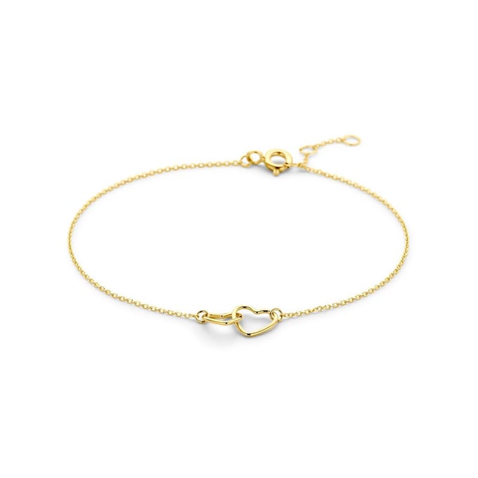 Armband Hartjes 16,5 - 17,5 - 18,5 Cm 14K Geelgoud