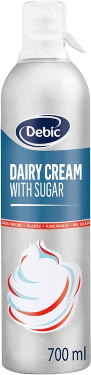 Debic slagroom gesuikerd spuitbus 700ml frigo Set van 2 stuks