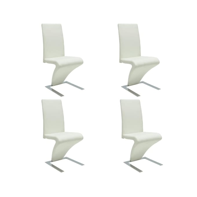 vidaXL - Eetkamerstoelen - 4 - st - kunstleer - wit