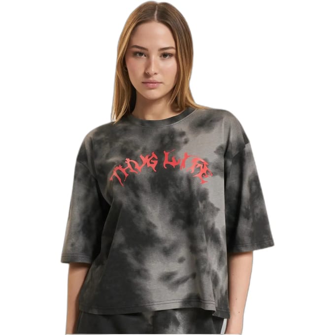 Thug Life - Sky Dames Tshirt - M - Zwart/Grijs