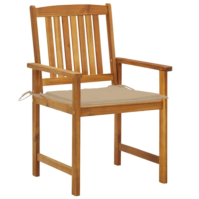 vidaXL - Tuinstoelen - 2 - st - met - kussens - massief - acaciahout