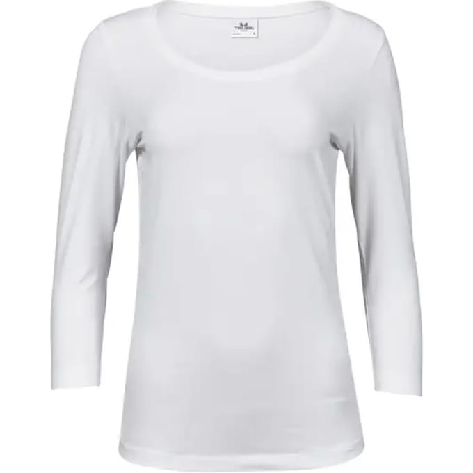 Tee Jays - Dames Stretch 3/4 mouw T-shirt - White maat S