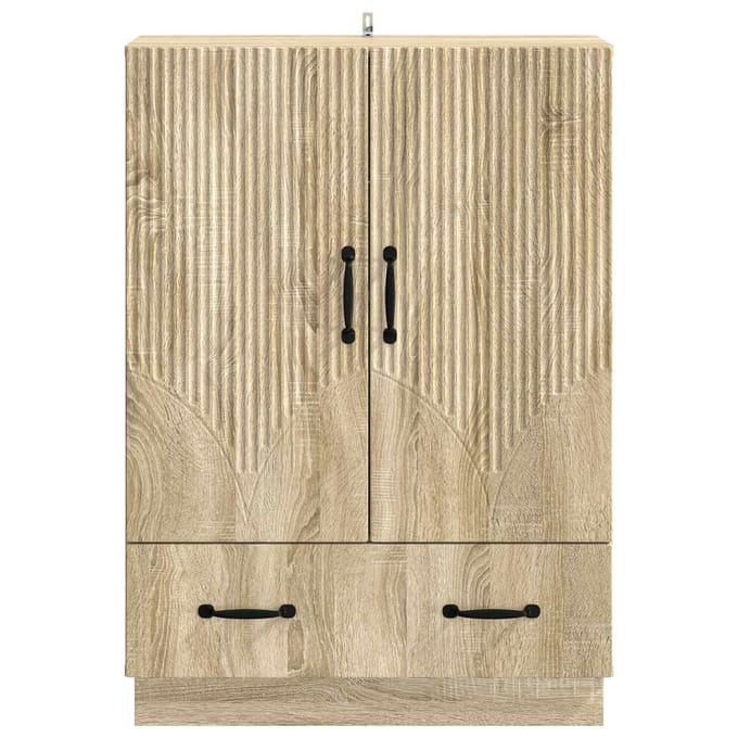 vidaXL - Dressoir - met - lade - Sonoma - Eiken - 66 - x - 34,5 - x - 92 - cm - Bewerkt - hout