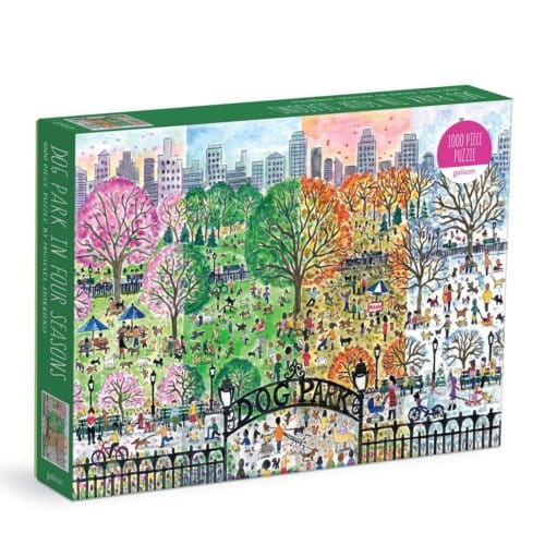 Michael Storrings Dog Park In Four Seasons 1000 Piece Puzzle - Galison