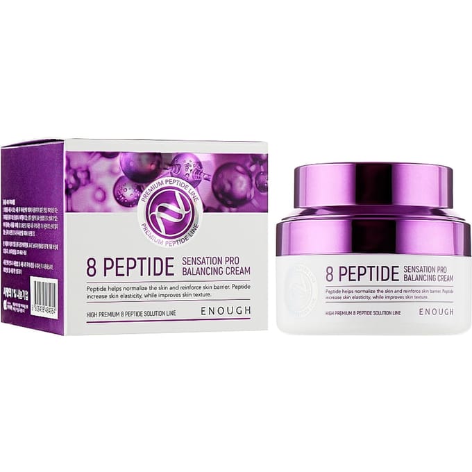 ENOUGH 8 Peptide Sensation Pro Balancing Cream 50ml + WILLEKEURIG CADEAU white