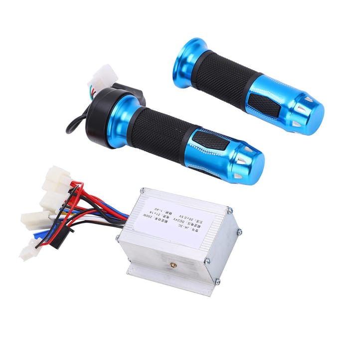 24V 250W Elektrische Fiets Controller Kit Blauw Kristal Draaigas Accelerator black