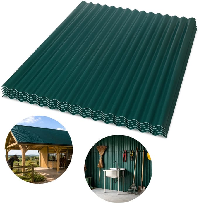 ASA golfplaten - 5 stuks - 117 x 93 cm - 1,5 mm - donkergroen