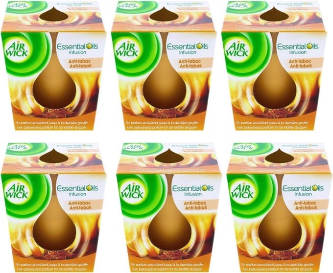 Air Wick Anti Tabak - Geur Kaars - Kaars - 6 x 105 gr