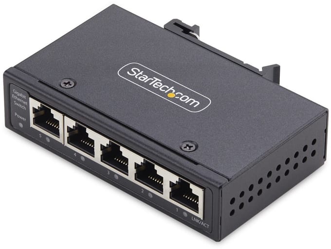 StarTech.com 5-Port Unmanaged Industrial Ethernet Switch - IP30 - TAA - switch - 5 ports - unmanaged - TAA Compliant