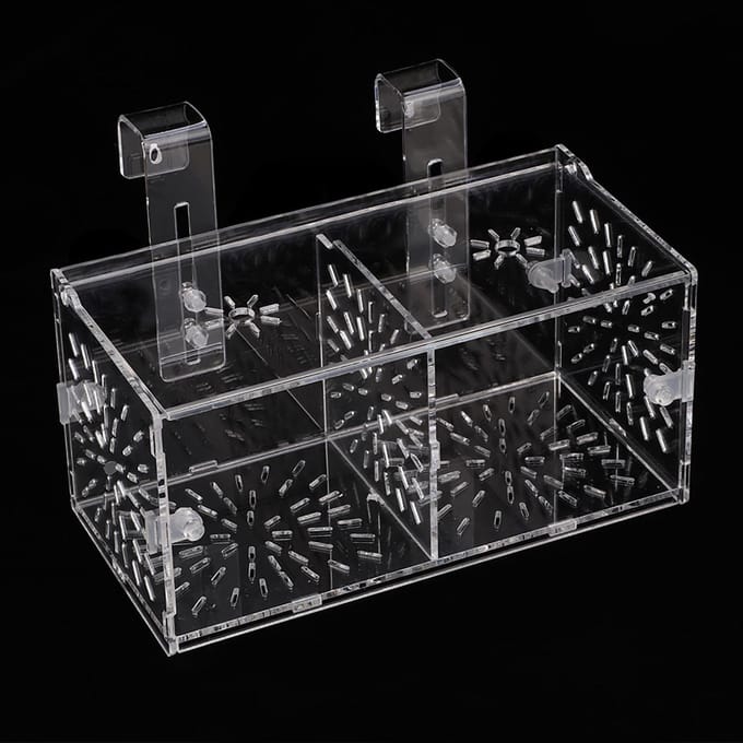Acryl Transparant Aquarium Kweek Isolatie Box Aquarium Broederij Incubator Houder(B) white