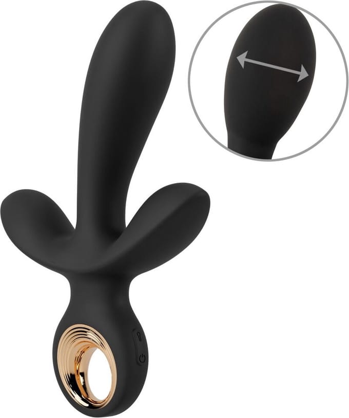 Inflatable Triple Vibrator Black Soft Touch textuur