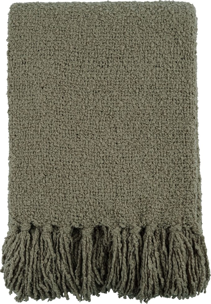 Mistral Home - PLAID - bouclé - 130 x 170 cm - effen kleur - groen- Duurzaam