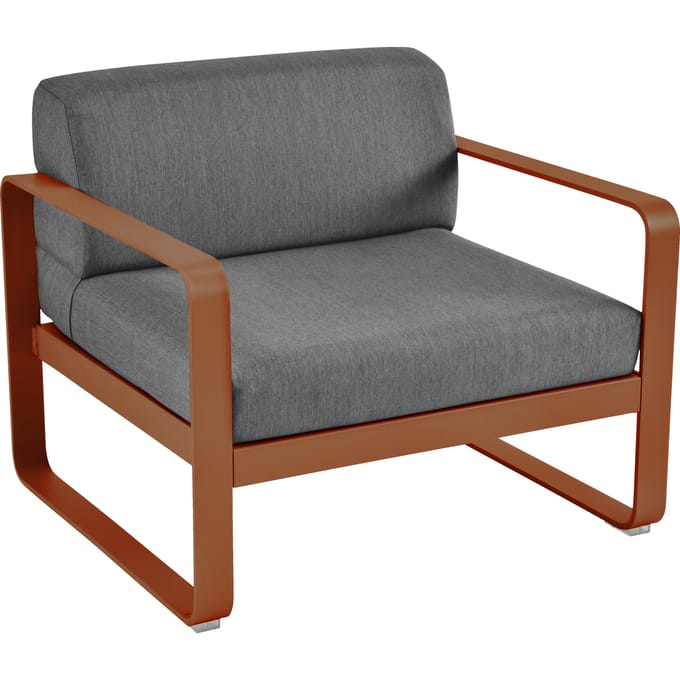Fermob BELLEVIE fauteuil - E2 gekonfijte sinaasappel - A3 grafietgrijs