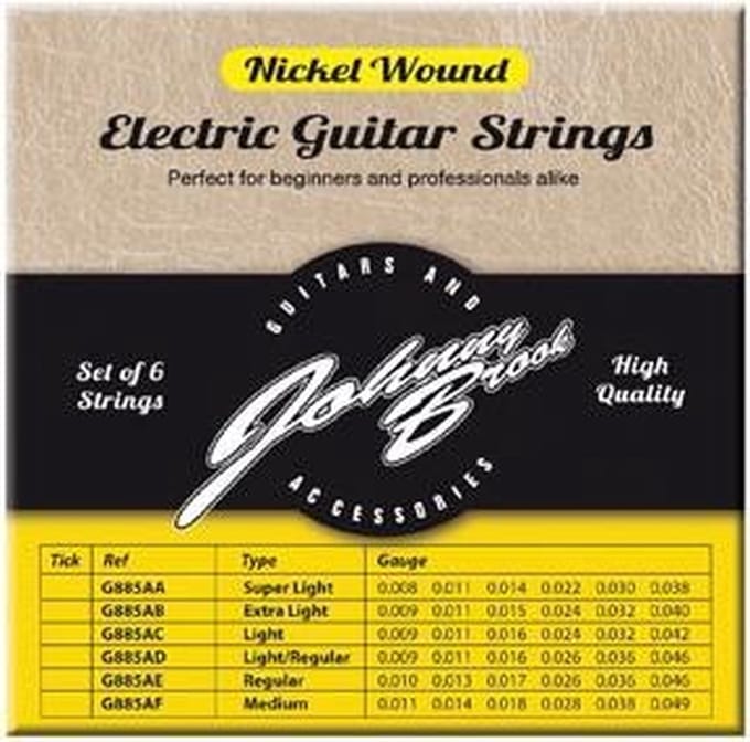 Set van 6 Nickel Wound Elektrische Gitaar Snaren - Gauge Extra Light