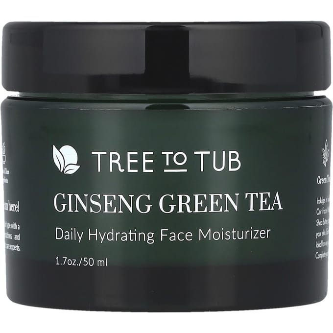 Tree To Tub, Ginseng Green Tea, Daily Hydrating Face Moisturizer, 50 ml (1.7 oz) gray