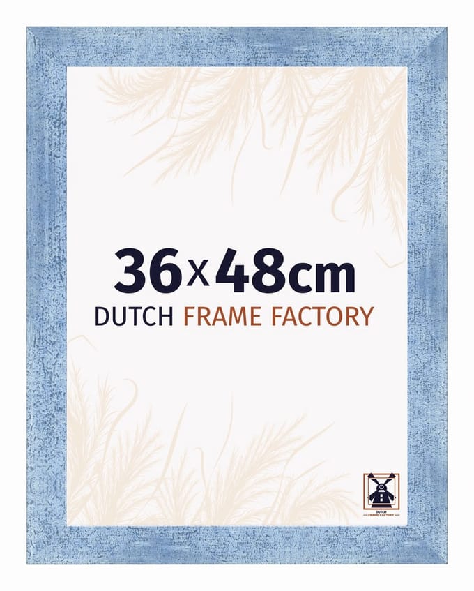 Fotolijst 36x48 cm - MDF - Helder Blauw Geveegd - Praag