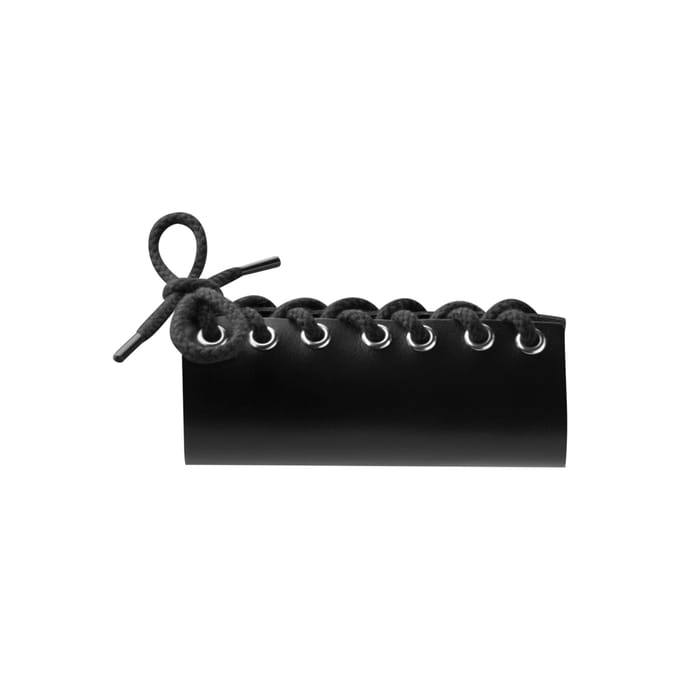 Rimba - Leren Penis Strap Met Veter - Verstelbaar - Zwart