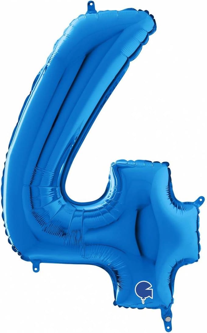 Grabo cijferballon nummer 4 - Blauw