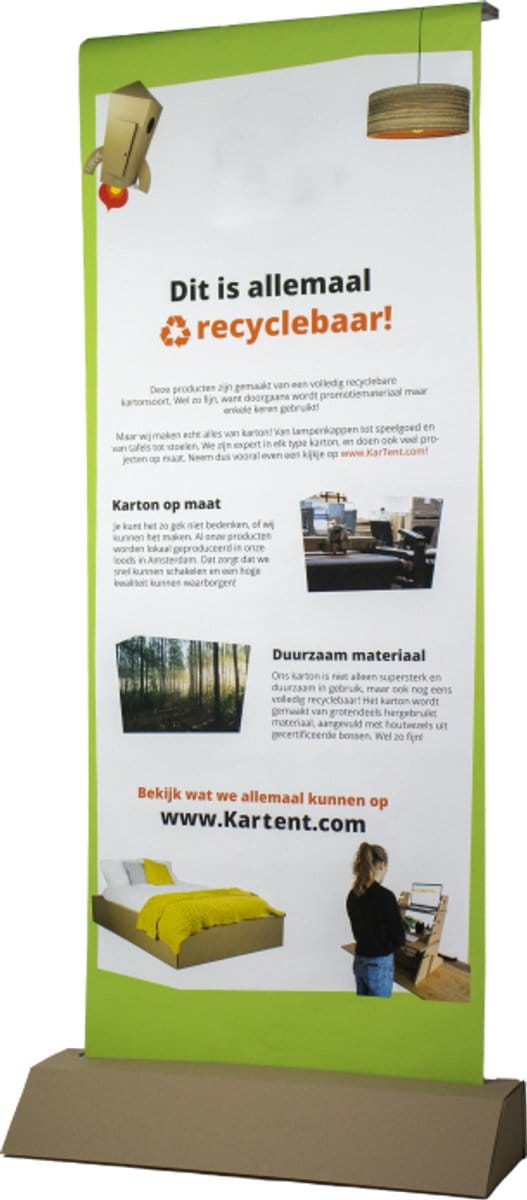 Kartonnen roll-up banner - Alleen frame - 200 x 74 cm - Kartent