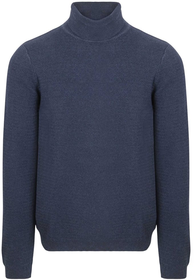 Suitable Coltrui Structure Melange Donkerblauw (navy) - Maat M - Heren - Pullover