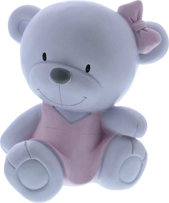 Spaarpot Beer - Roze - 18 cm hoog