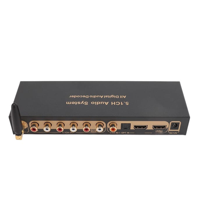 Décodeur audio 5.1 canaux 192 kHz 24 bits HD Interface multimédia 4K ARC Fibre optique coaxiale analogique US Plug