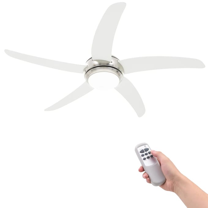 Ventilateur de Plafond Décoratif avec Ampoule 128 cm Blanc
